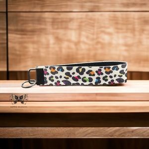 Handmade Animal Print Leather Key Fob Lanyard